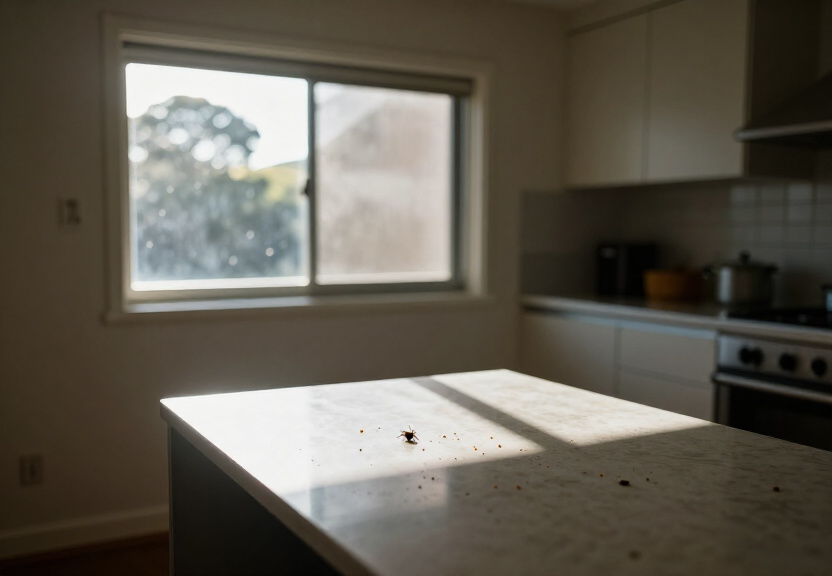 Rodent droppings in a Clovelly garage before treatment